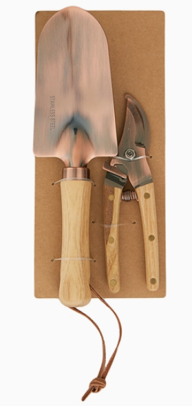 Copper Plated Garden Trowel & Pruner Set